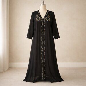 Black Embellished Kaftan Abaya Size 60